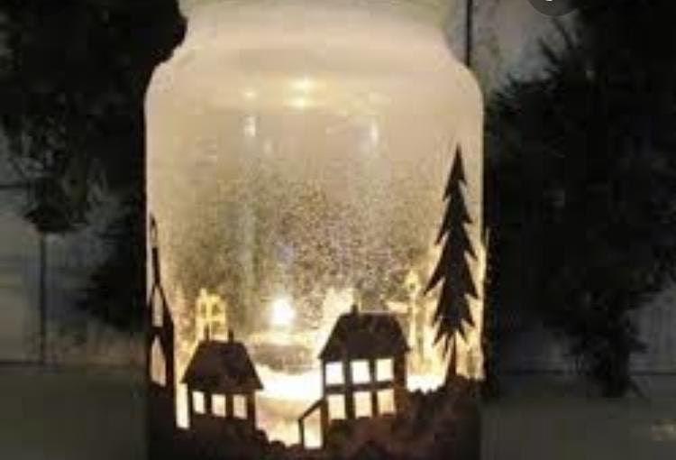 Glass Jar Winter Luminaries