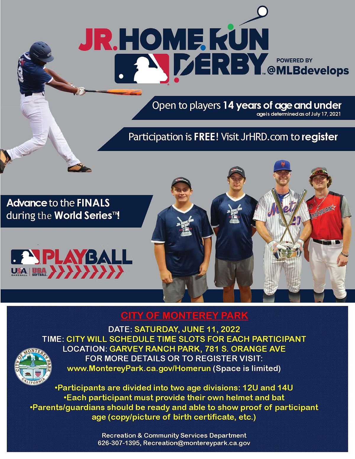 JR. HOME RUN DERBY 2022 Garvey Ranch Park, Monterey Park, CA June