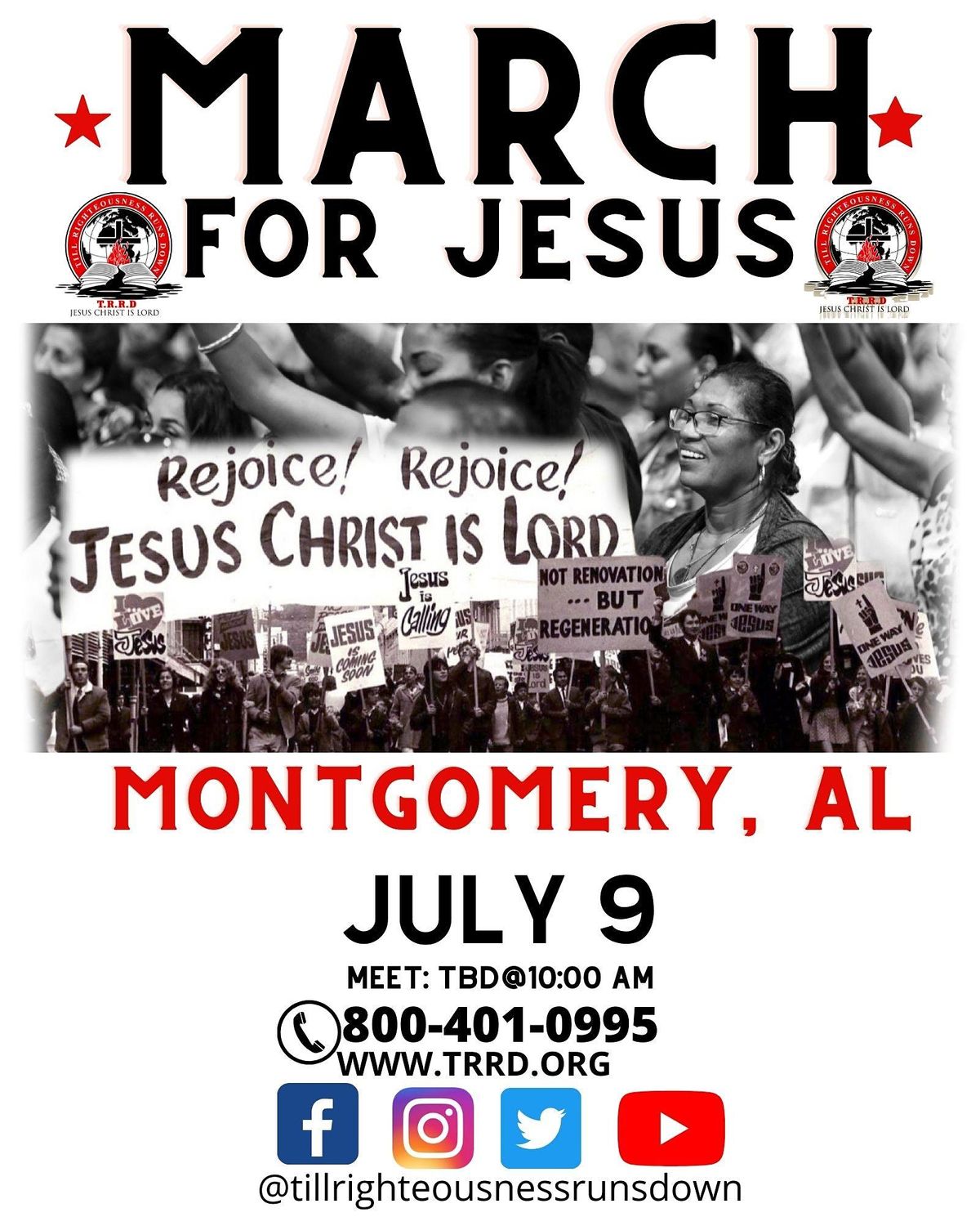 March for Jesus Rally/Healing Crusade at Montgomery, AL on 9th July, 2022