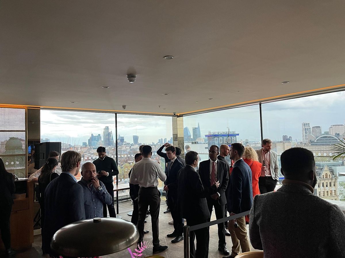 Bank holiday networking in Rooftop bar at Leicester Square