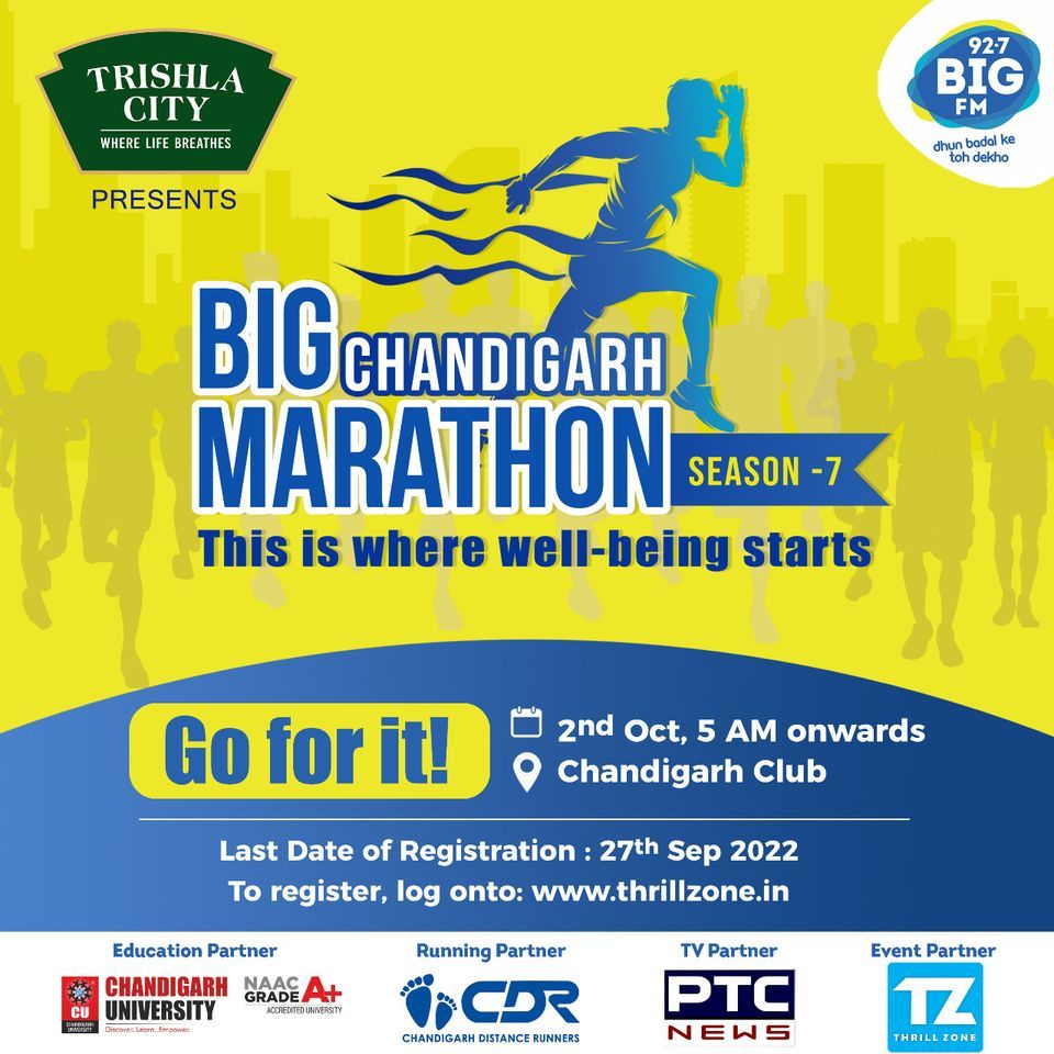 BIG Chandigarh Marathon 2022 (Season7) Chandigarh Club Ltd, Sector1