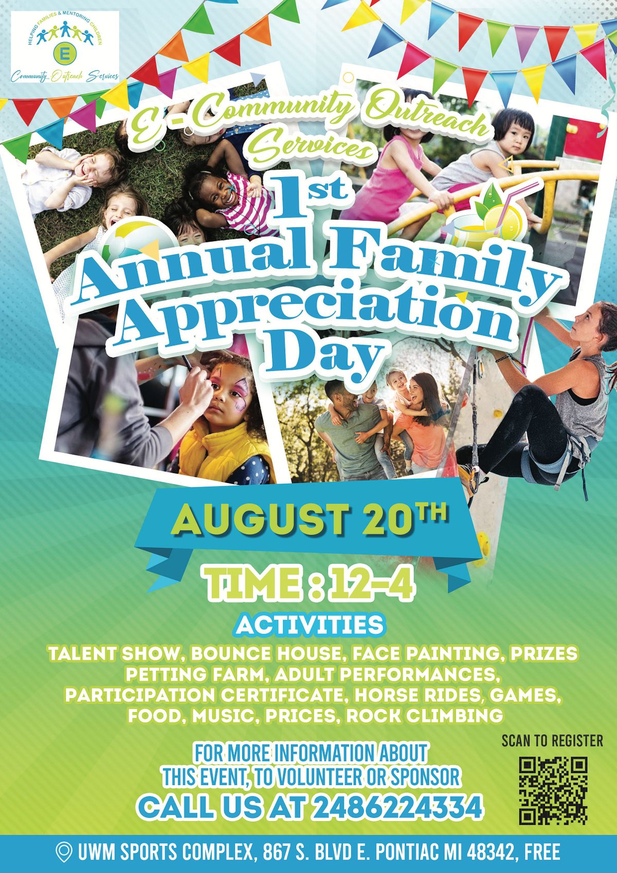 Family Appreciation Day UWM Sports Complex, Pontiac, MI August 20, 2022