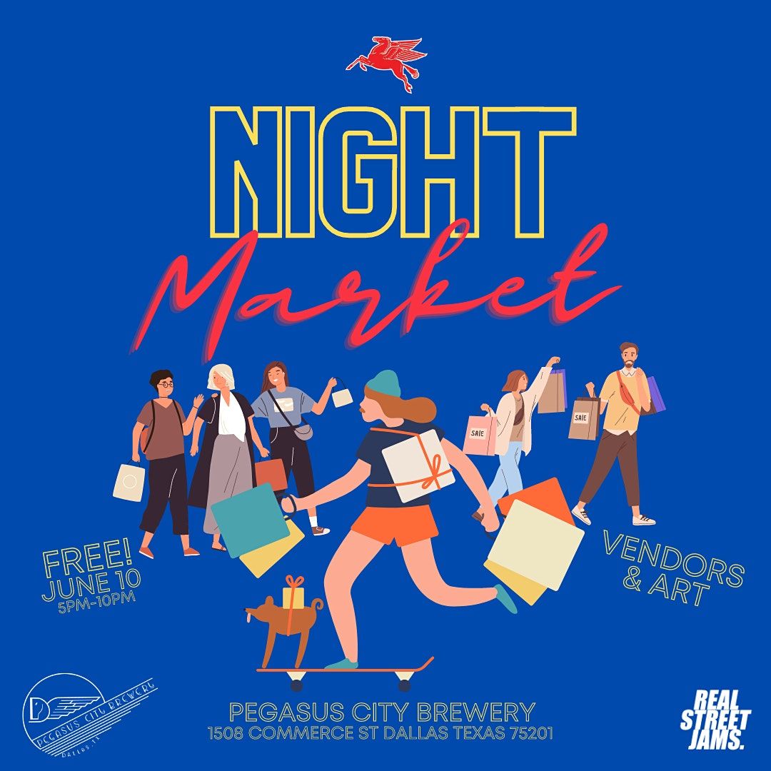 Monthly Night Market at Pegasus City Brewery in Downtown Dallas busiest