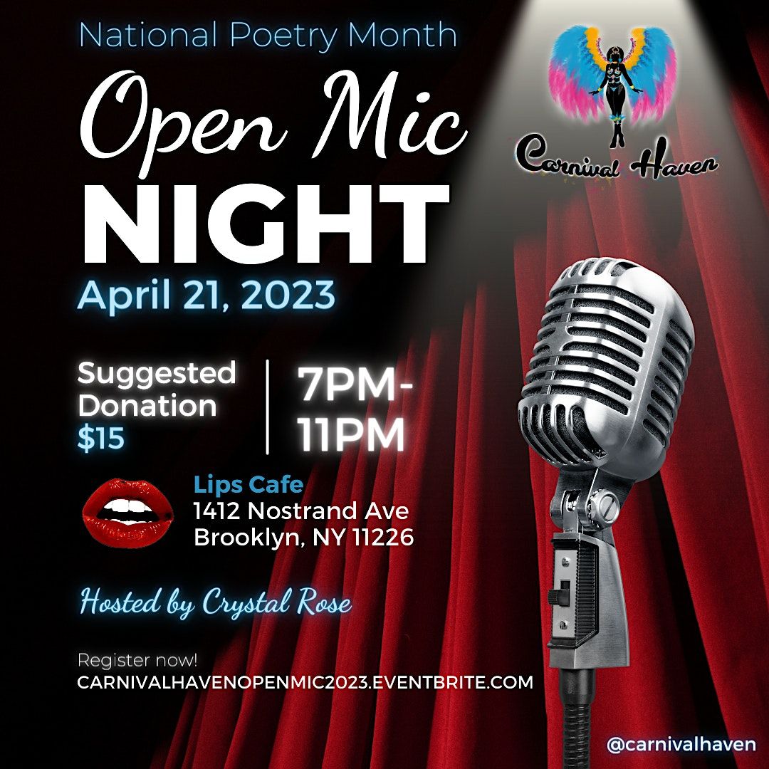 Carnival Havens Third Annual National Poetry Month Open Mic Night