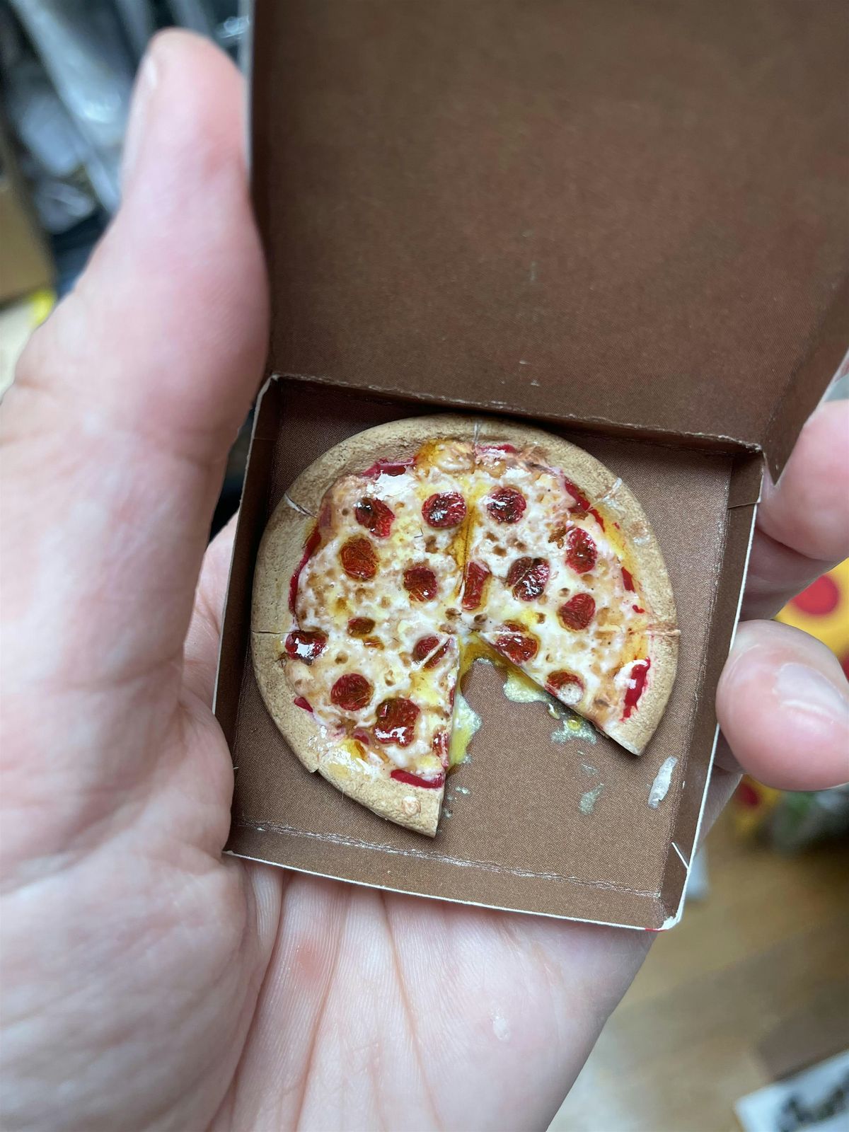 Polymer clay pizza charm