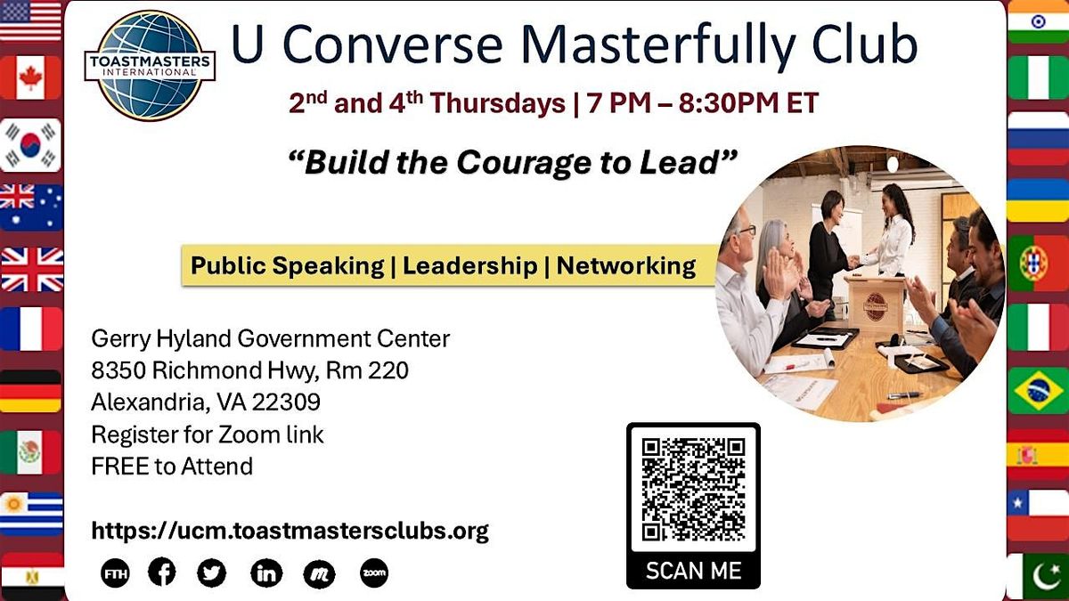 U Converse Masterfully Toastmasters Club Hybrid Meeting