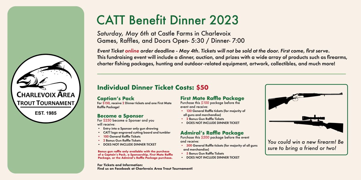 Charlevoix Area Trout Tournament Benefit Dinner 2023 Castle Farms