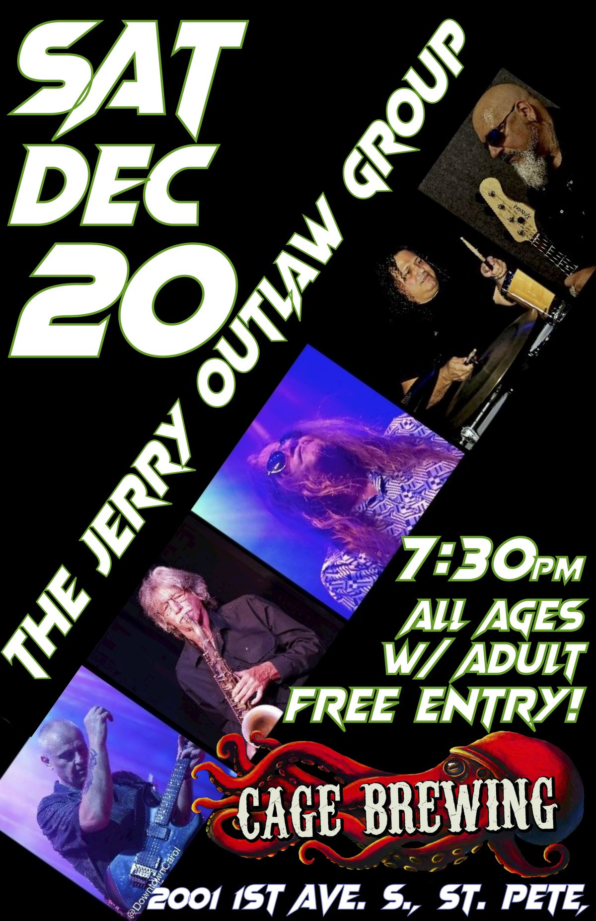 The Jerry Outlaw Group | Cage Brewing, St. Pete, FL | SAT DEC 20 | 7:30pm