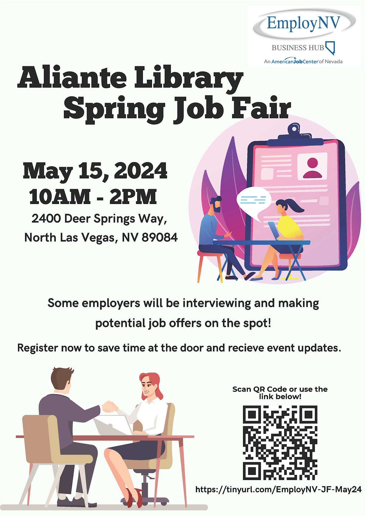 Aliante Library Spring Job Fair 2400 Deer Springs Way, North Las