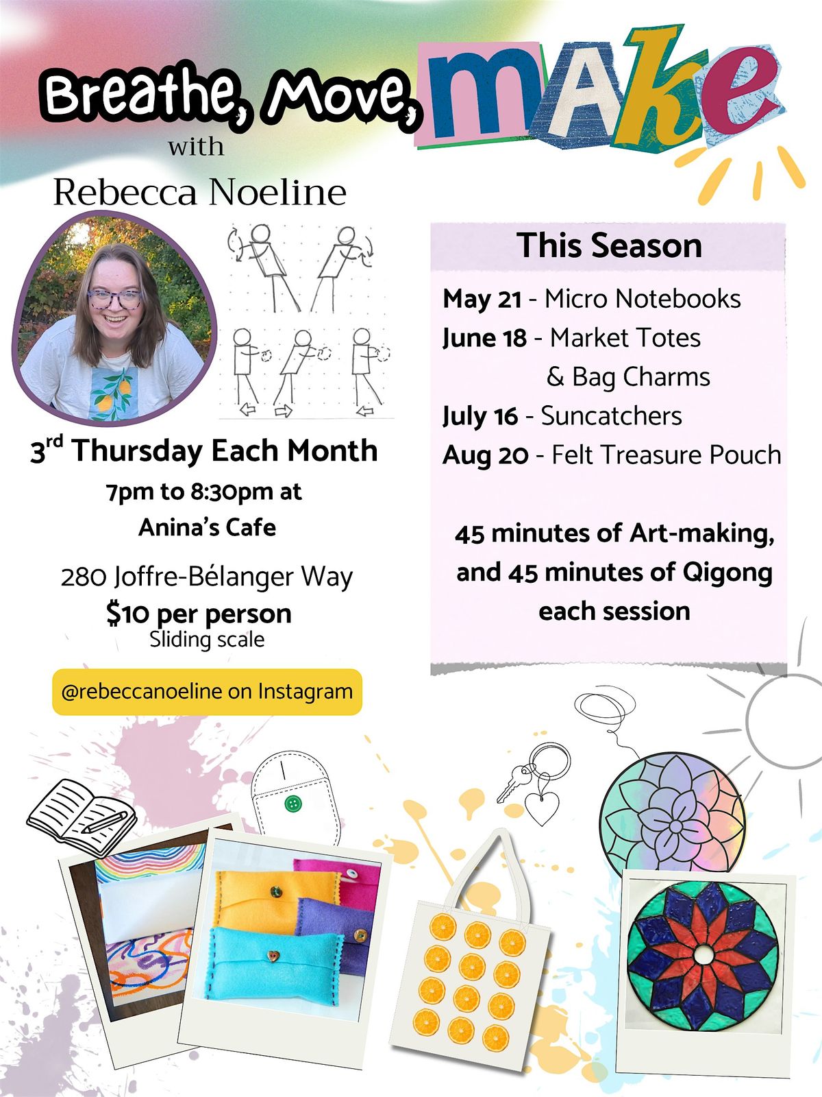 Breathe, Move, Make : Market Totes and Bag Charms