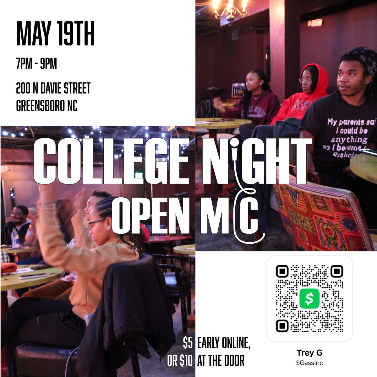 College Night Open Mic Greensboro Cultural Center/Center for Visual