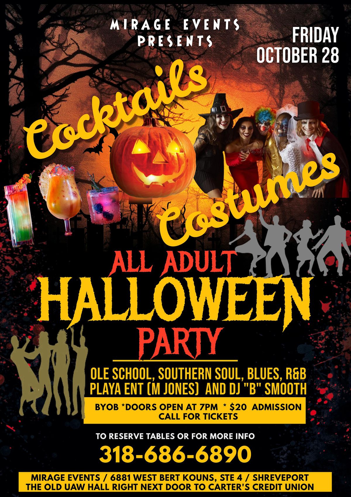 Costumes and Cocktails All Adult Halloween Party Mirage Events Center