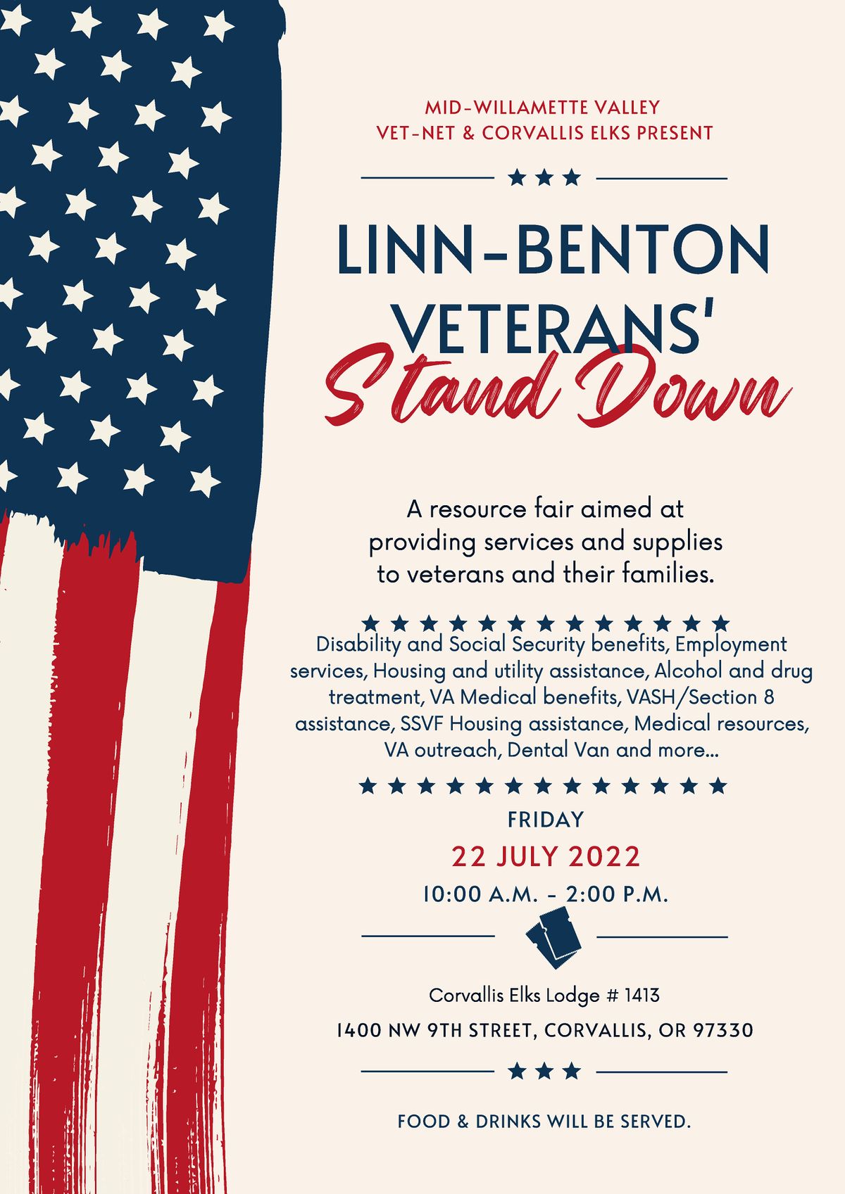 Benton County Veterans Stand Down Corvallis Elks 1413 July 21, 2022