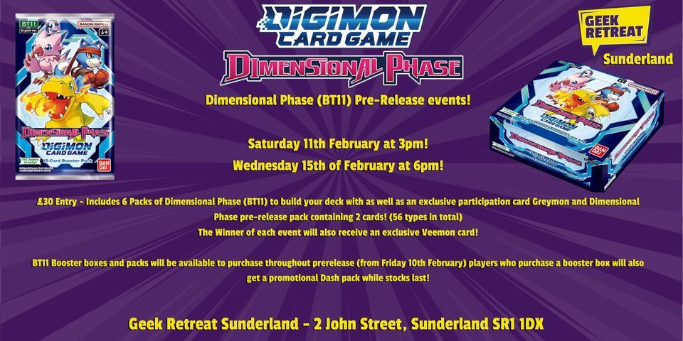 Digimon- Dimensional Phase BT11 Pre-Release Event | Geek Retreat ...