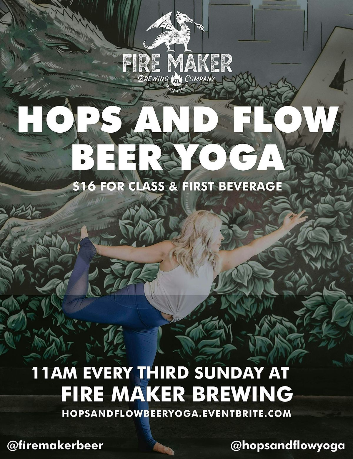 Hops & Flow Beer Yoga at Fire Maker Brewing