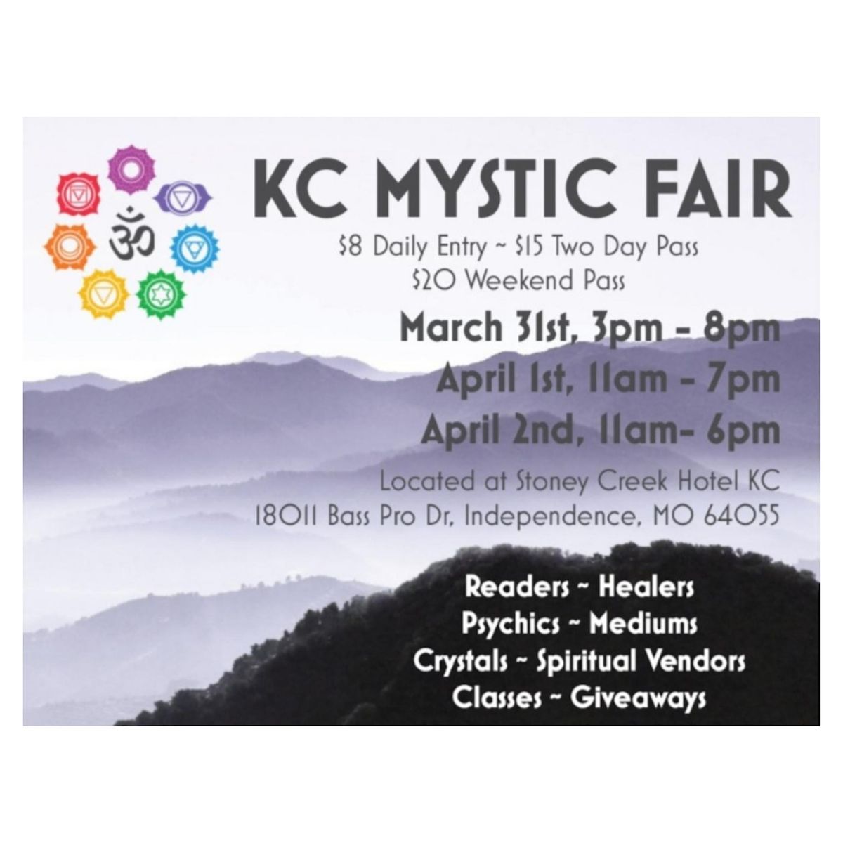KC Mystic Fair March/April 2023 Stoney Creek Hotel Kansas City