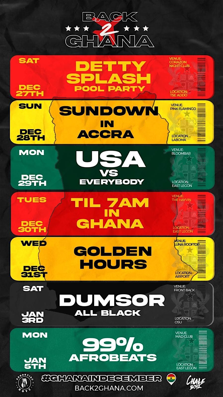 One Wristband - 8 EVENTS DETTY DECEMBER GH