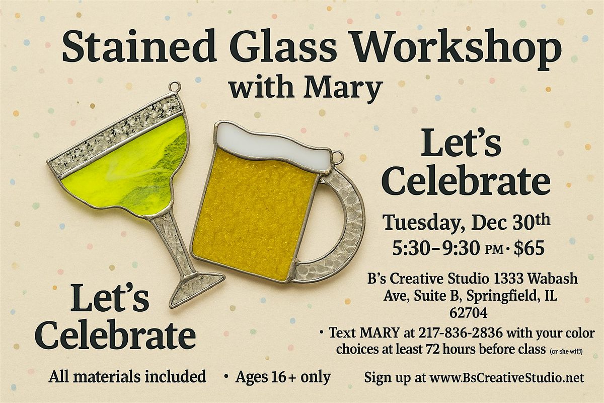 Stained Glass Christmas Let\u2019s Celebrate