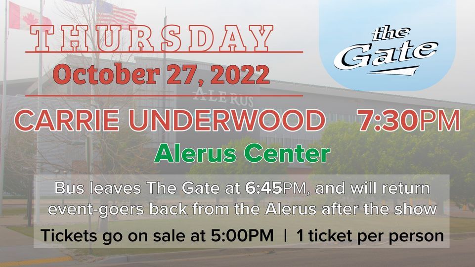 Ride the Bus to Carrie Underwood at The Alerus Center Southgate Casino, Bar, and Grill, Grand