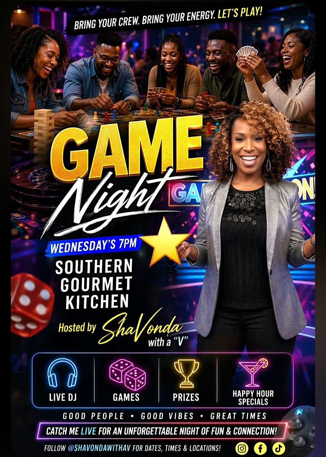 GAME NIGHT HAPPY HOUR AT SOUTHERN GOURMET KITCHEN