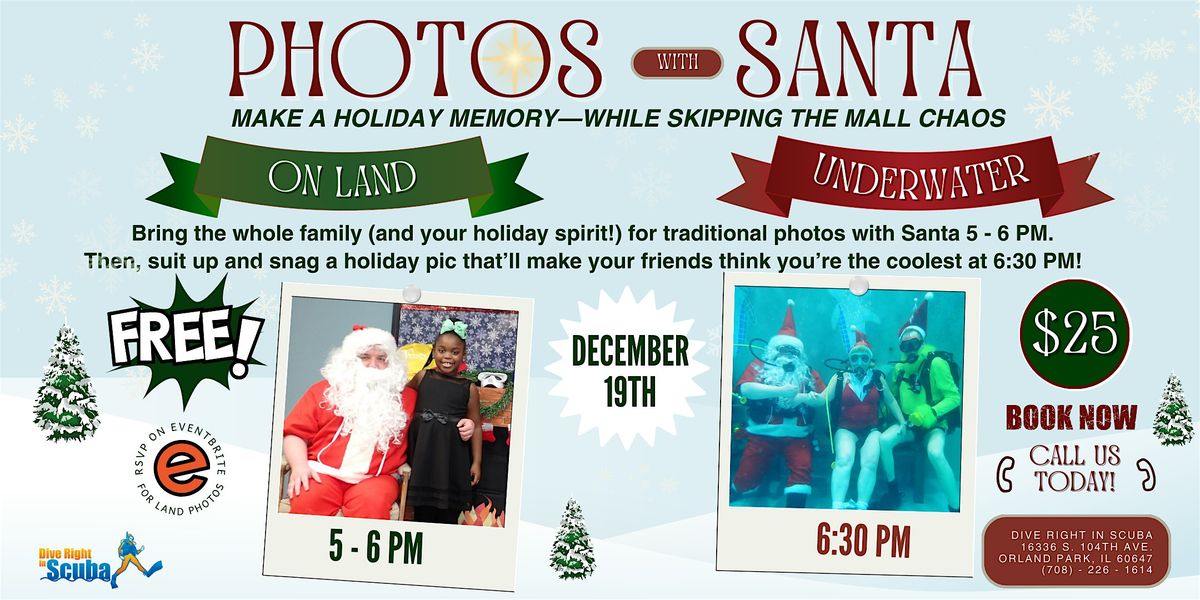 Photos With Santa + Underwater Scuba Santa Sessions
