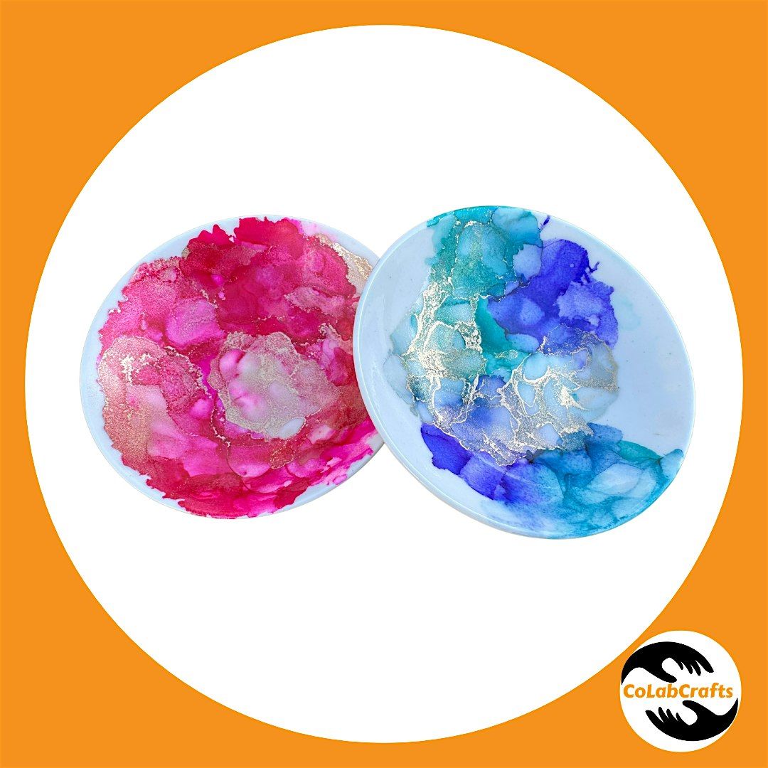 Abstract Ink Art: Design 3 Trinket Trays