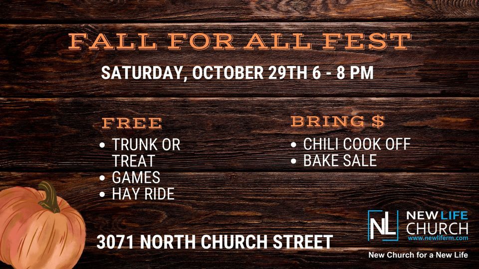 Fall For All Fest 3071 N Church St, Rocky Mount, NC 278046609, United States October 29, 2022