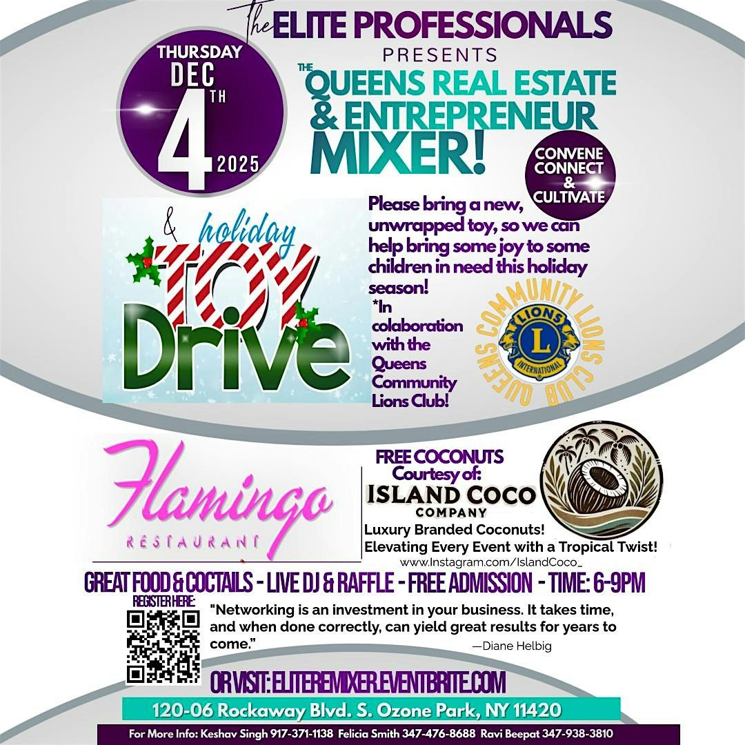 Queens Real Estate Professionals Mixer and Toy Drive- 4th Annual