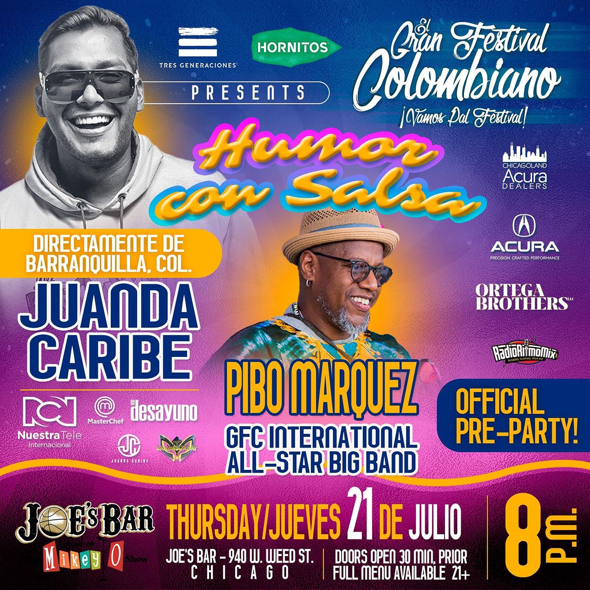 COLOMBIAN FEST OFFICIAL PREPARTY Presented by Tres Generaciones y