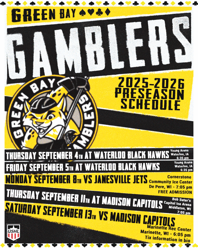 Green Bay Gamblers at Madison Capitols at Bob Suters Legacy20 Arena Middleton