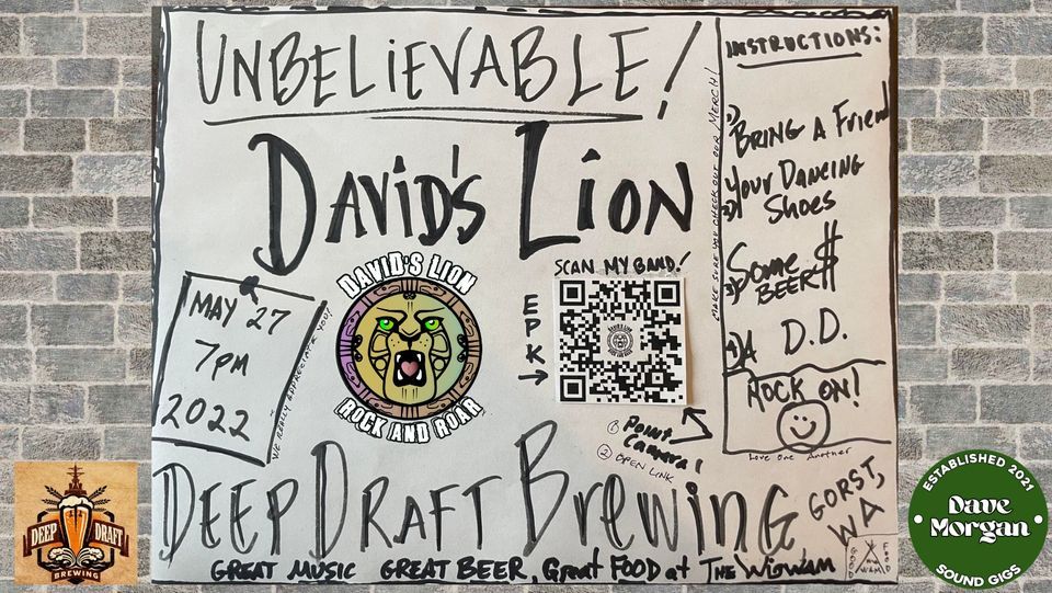 Davids Lion Live At Deep Draft In Gorst Deep Draft Brewing Bremerton Wa May 27 22 Davids Lion Live At Deep Draft In Gorst Deep Draft Brewing Bremerton Wa May 27 22