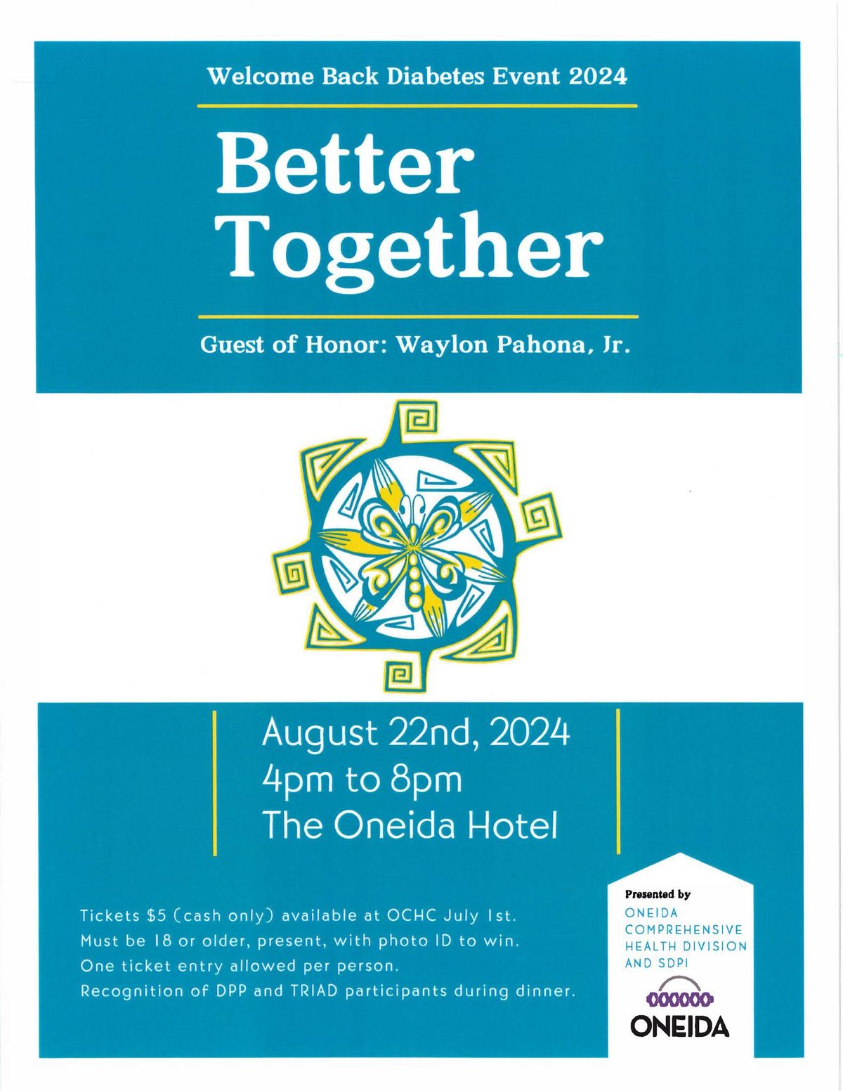 Better Together Back Diabetes Event 2024 Oneida Hotel Green