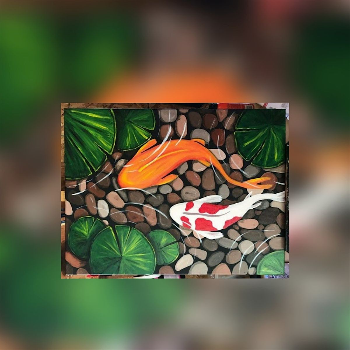 Koi Canvas Sip and Paint Ceramica an Art Affair, Elgin, IL March 9