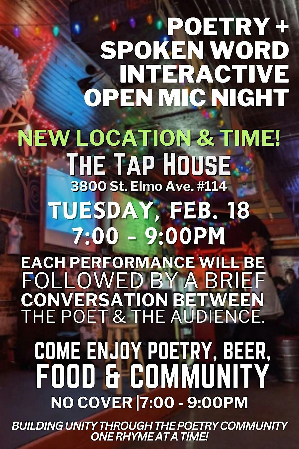 Interactive Poetry & Spoken Word Open Mic with the Wandering Poetry Circle
