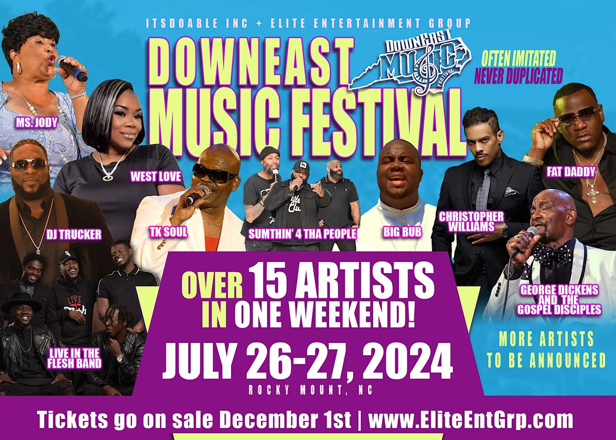 DownEast Music Festival 2024 Rocky Mount Municipal Complex July 27