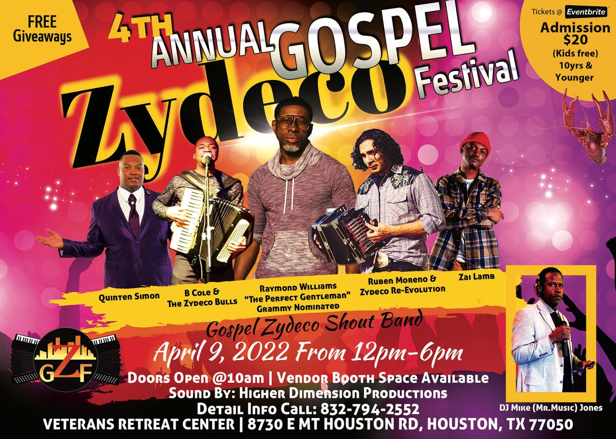 4th Annual Gospel Zydeco Festival 2022 Veterans Retreat Center