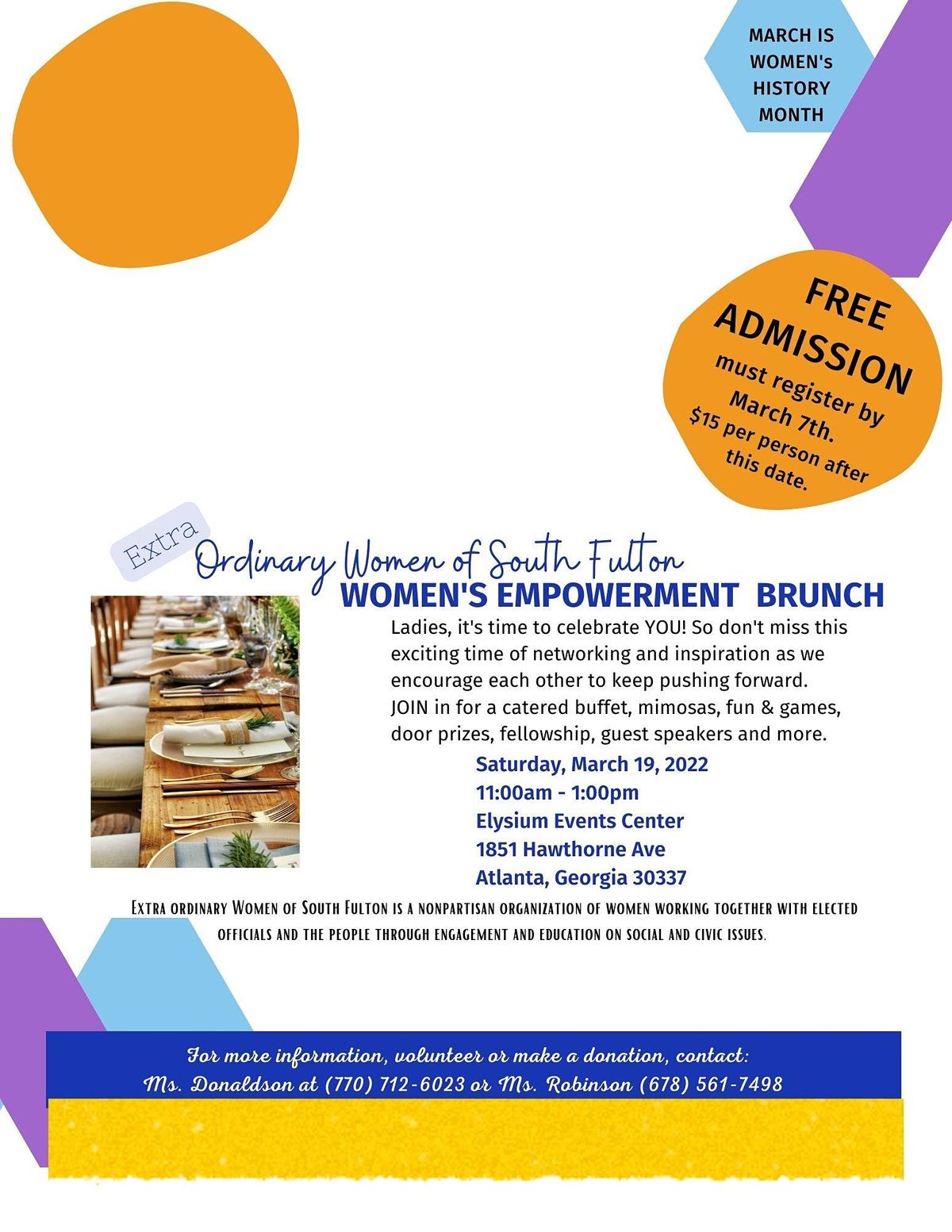 Womens Empowerment Brunch Elysium Events Center Atlanta Ga March