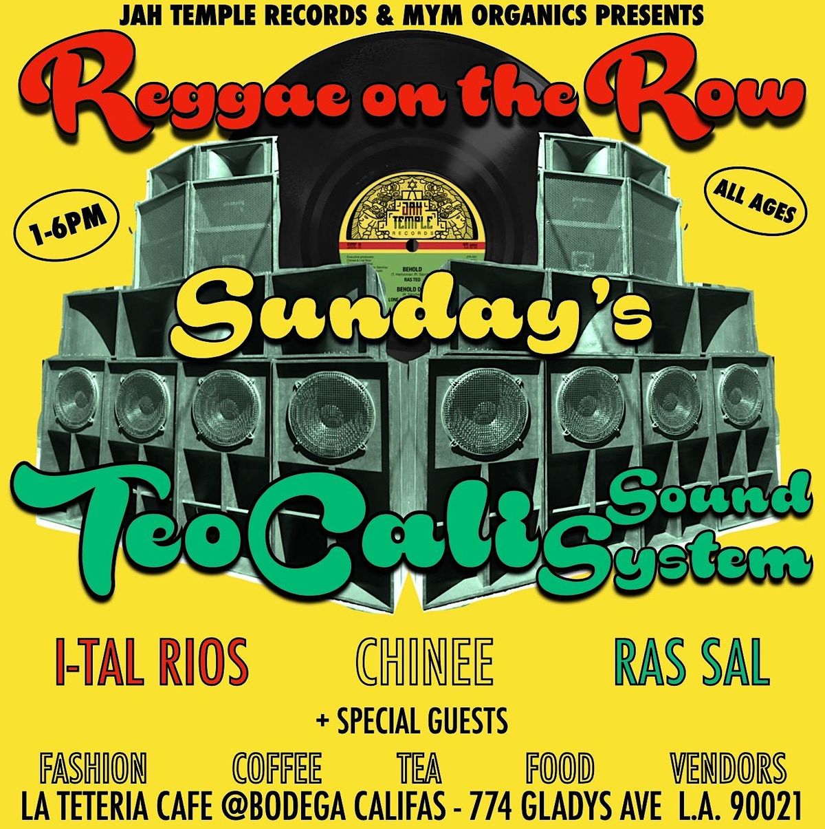 Reggae on the Row *DTLA* Sunday Market Bodega Califas, Los Angeles