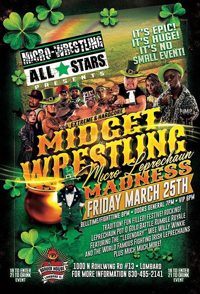 MICRO MIDGET WRESTLING TAKES OVER LOMBARD, IL "LEPRECHAUN MADNESS"