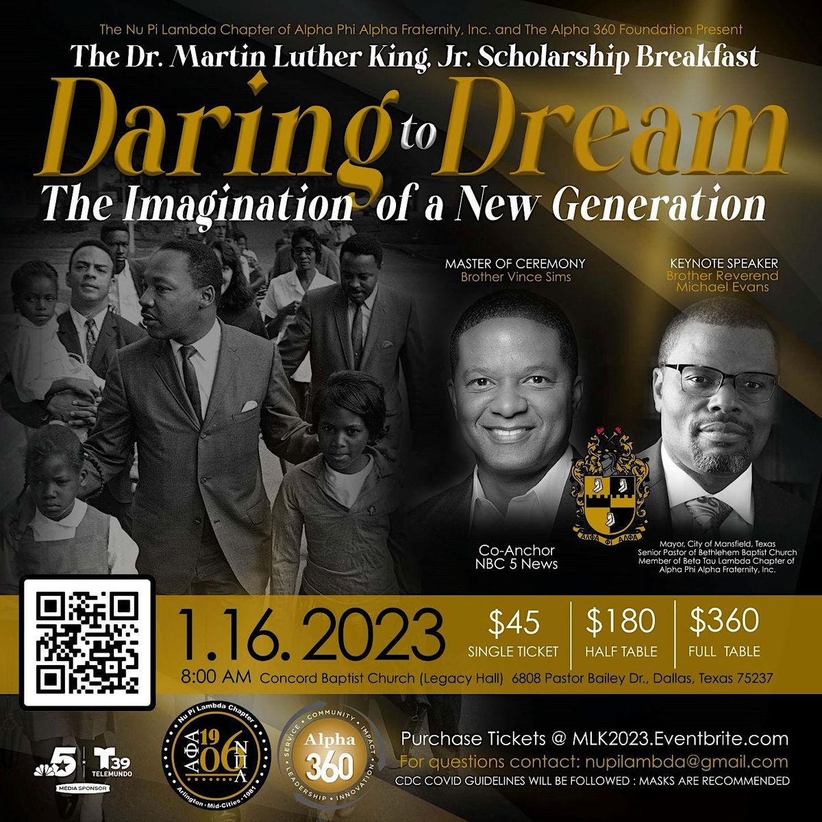2023 Dr. Martin Luther King Jr. Scholarship Breakfast Concord Church, Dallas, TX January 16