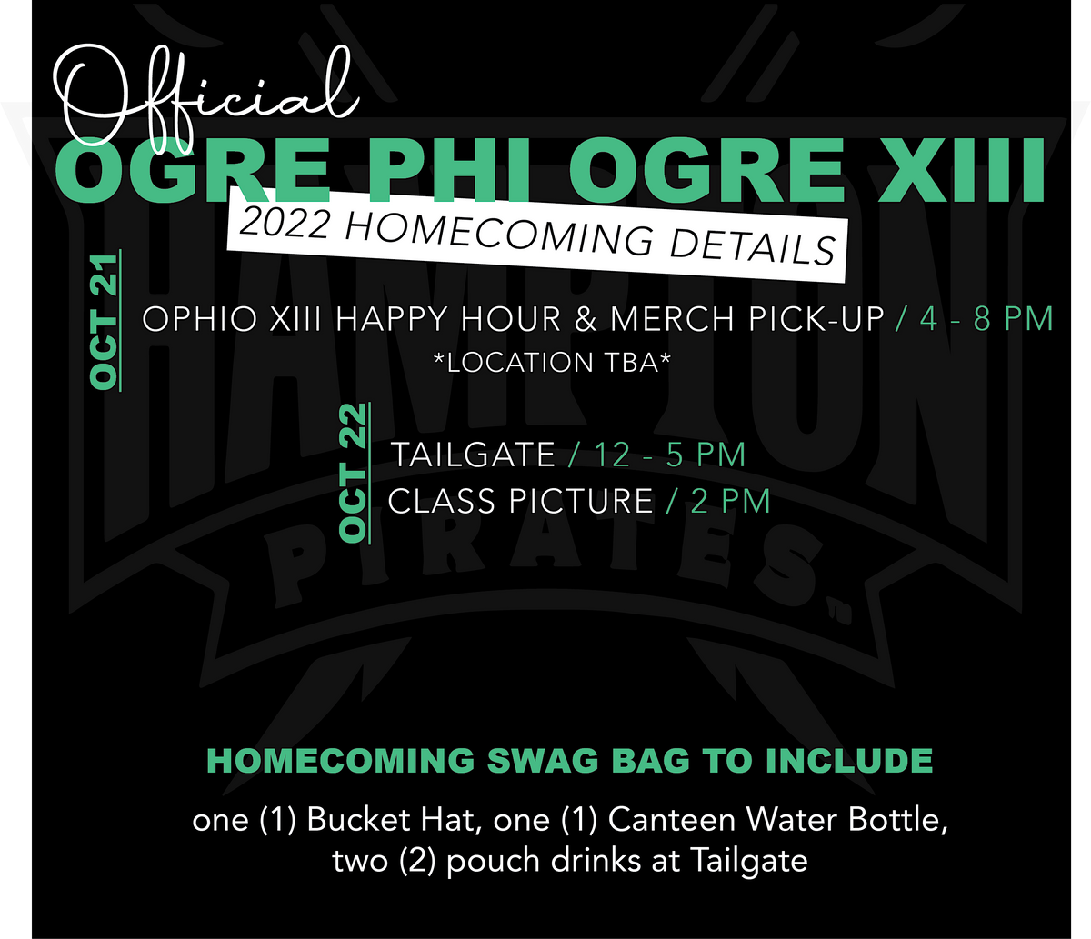 Ogre Phi Ogre XIII 2022 Merch/Drinks Package Hampton