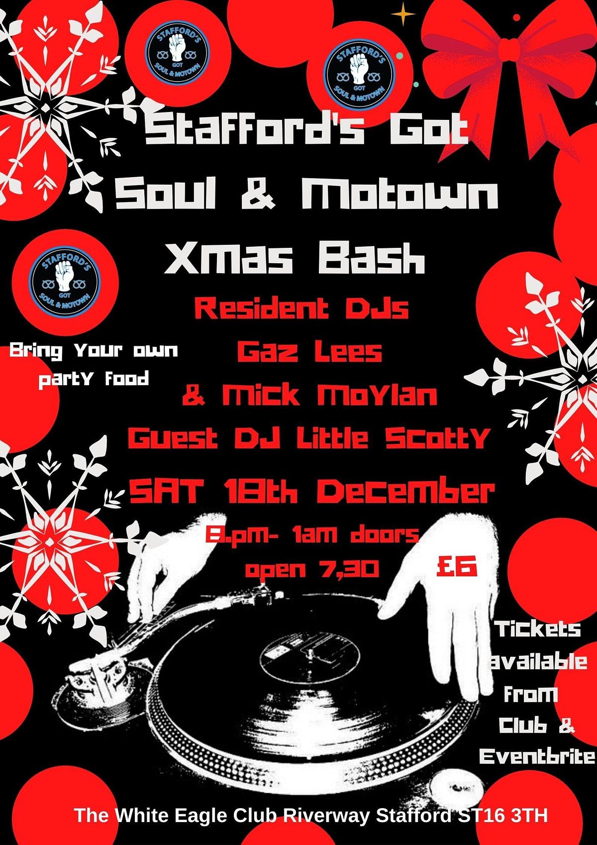 Staffords Got Soul Motown Christmas Bash The White Eagle Club Stafford En December 18 To December 19