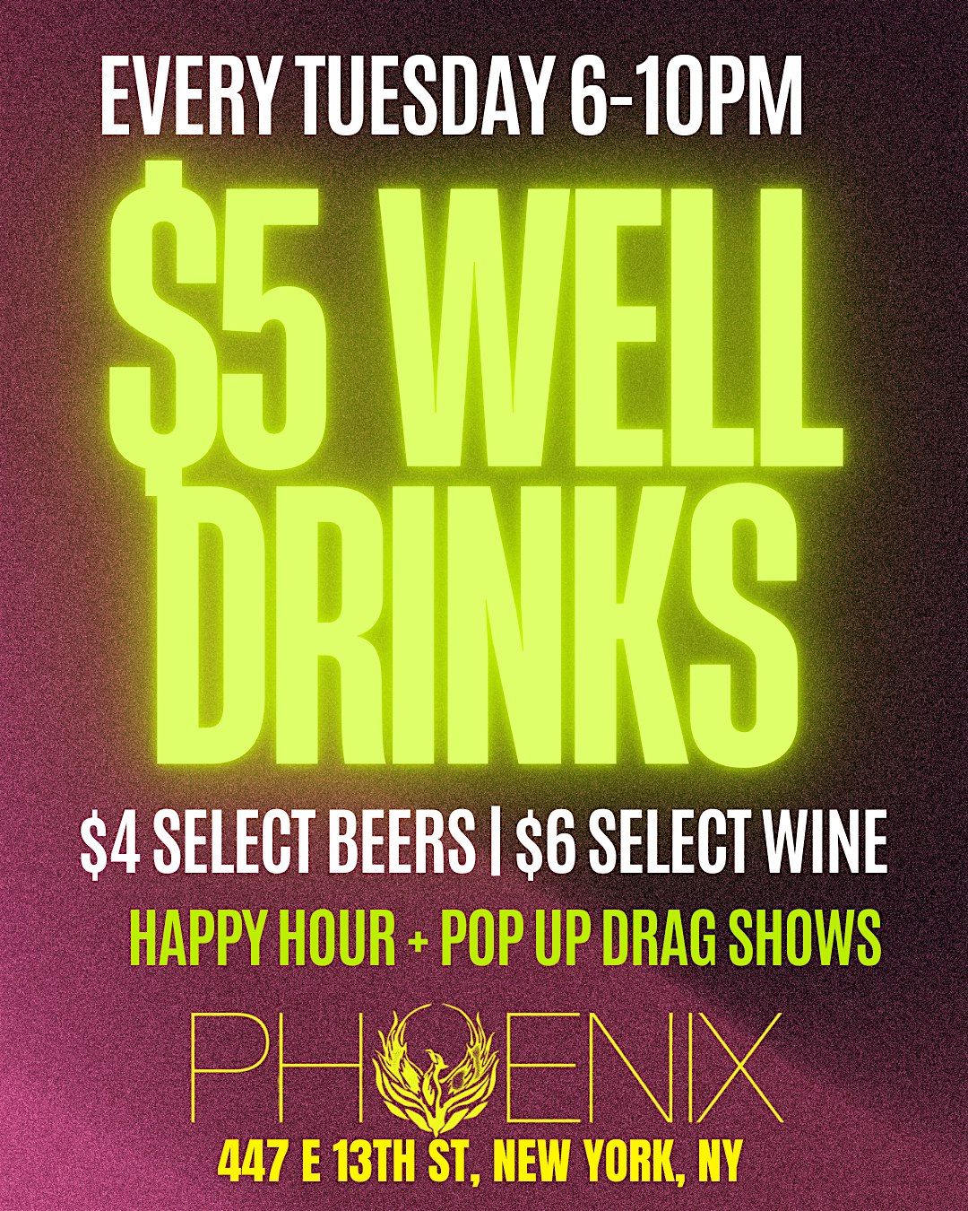 Free Second Drink @ Drag Happy Hour
