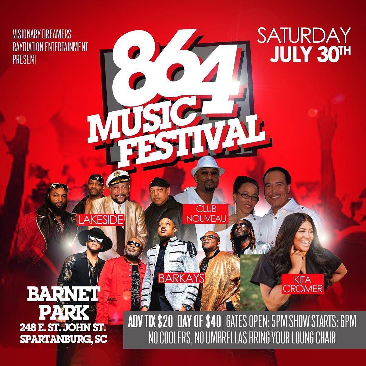 864 MUSIC FESTIVAL | Barnet Park, Spartanburg, SC | July 30, 2022