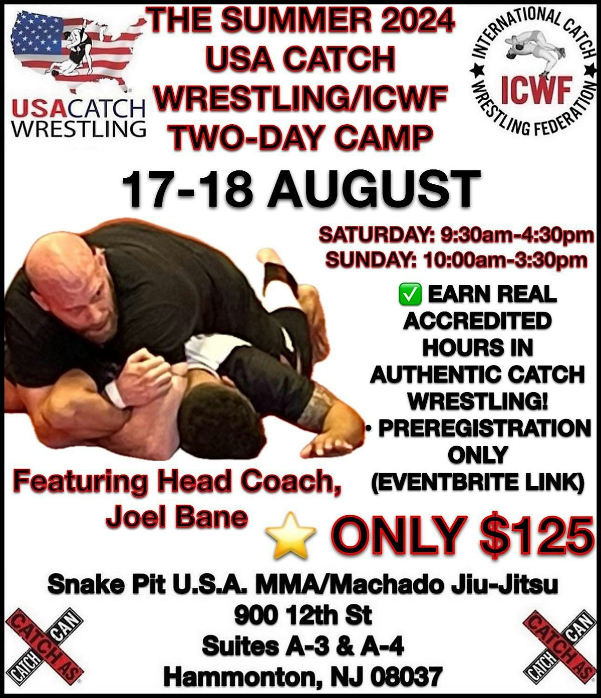 THE SUMMER 2024 USA CATCH WRESTLING\/ICWF TWO-DAY CAMP!