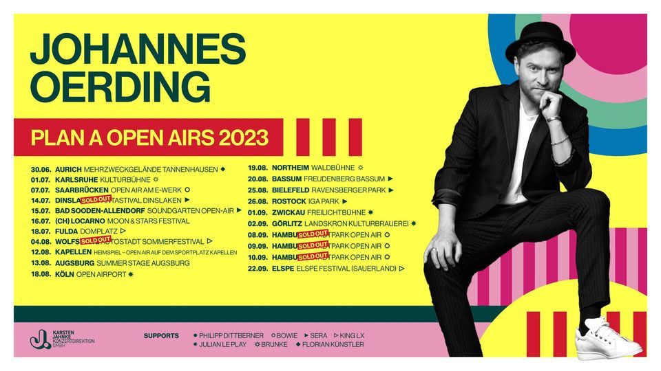 Johannes Oerding | \u201ePlan A\u201d Open Airs | Bielefeld