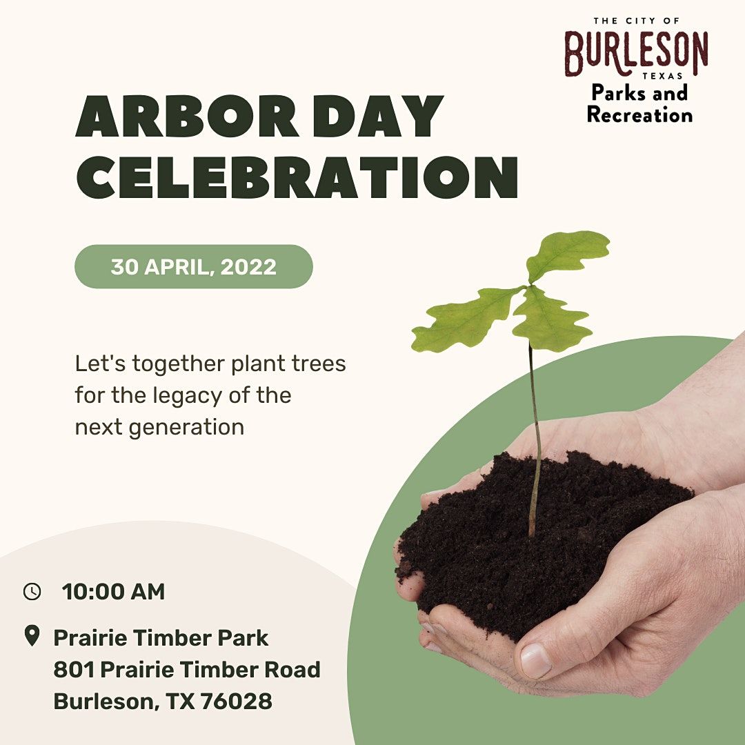 Arbor Day Celebration April 30 Prairie Timber Park Prairie Timber