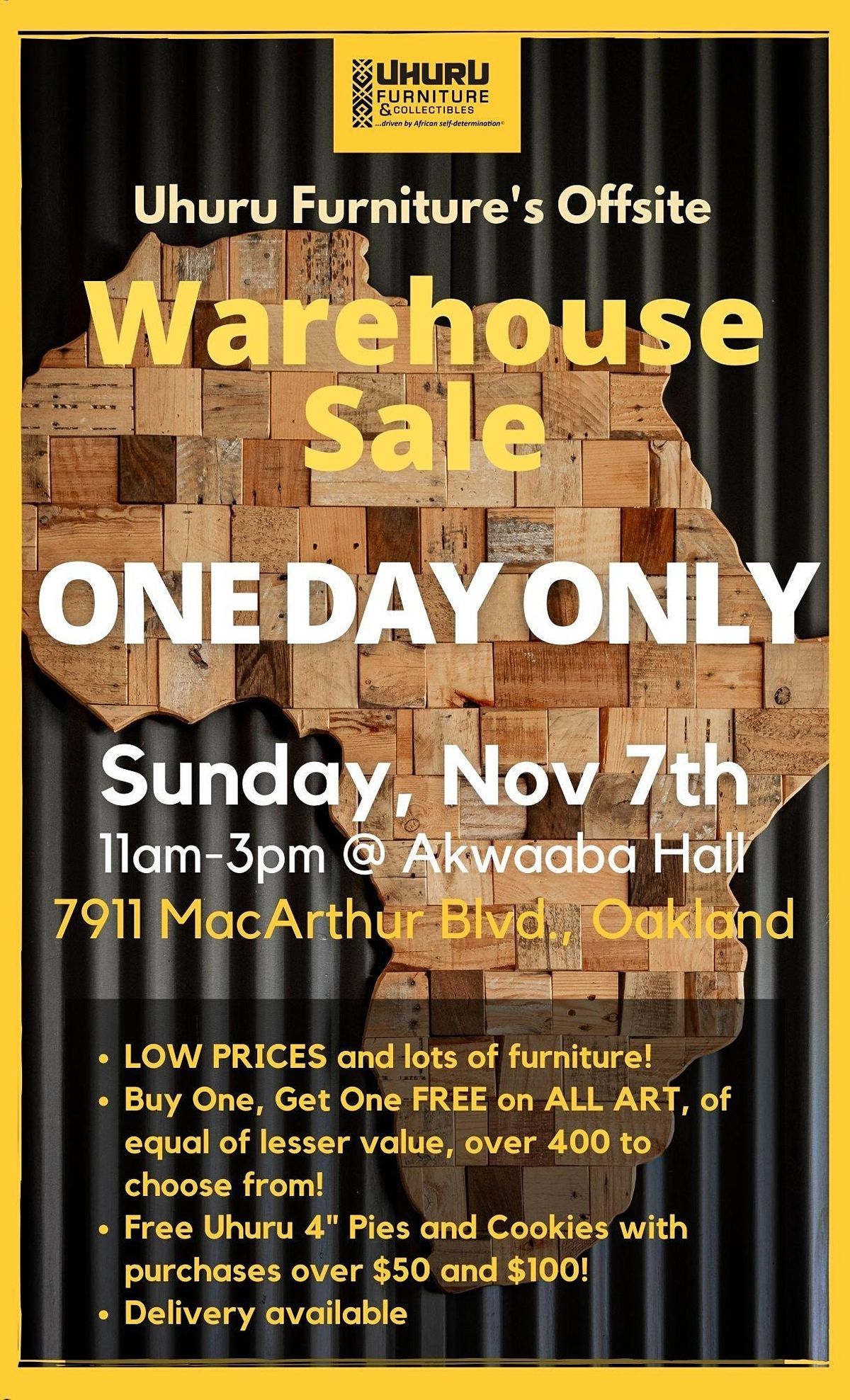 Uhuru Furniture Off-Site Warehouse Sale