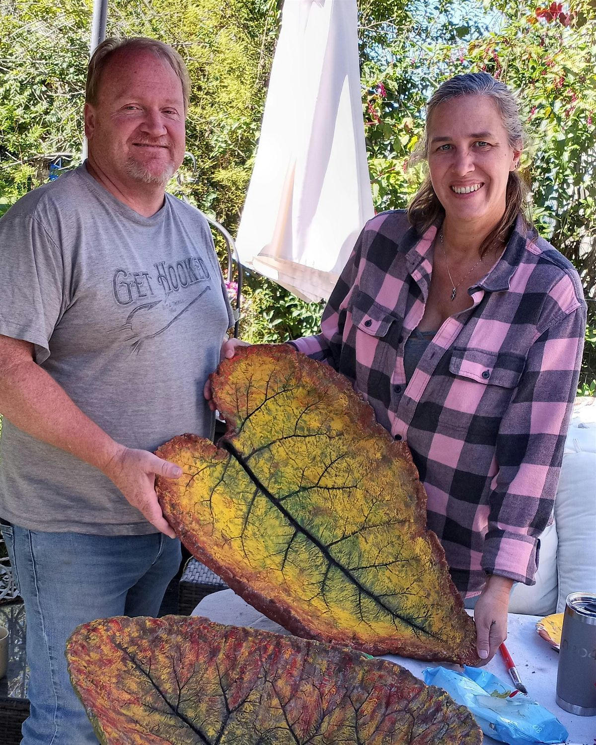 Paint a Leaf birdbath