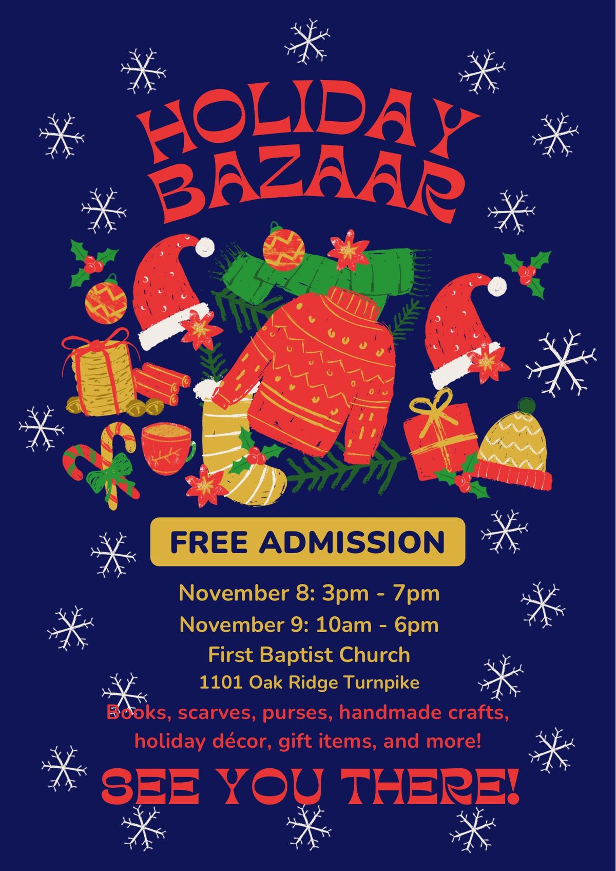 Holiday Bazaar 2024 1101 Oak Ridge Tpke, Oak Ridge, TN November 8